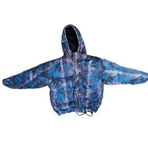 Vintage 90s Triple Fat Goose Down Reversible Satin Bomber Coat Jacket Womens XL